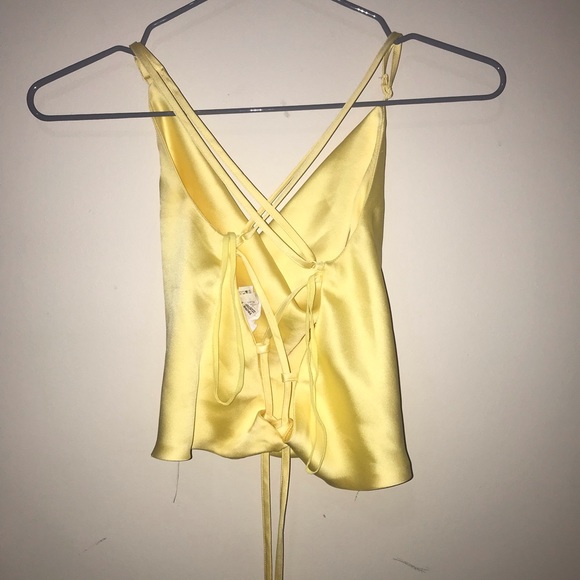 silk top with tie up back - Picture 2 of 2